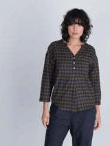 Immaculate Vegan - BIBICO Relaxed Maho Blouse ML / Check