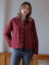 Immaculate Vegan - BIBICO Anya Relaxed Cotton Corduroy Blouse | Red SM