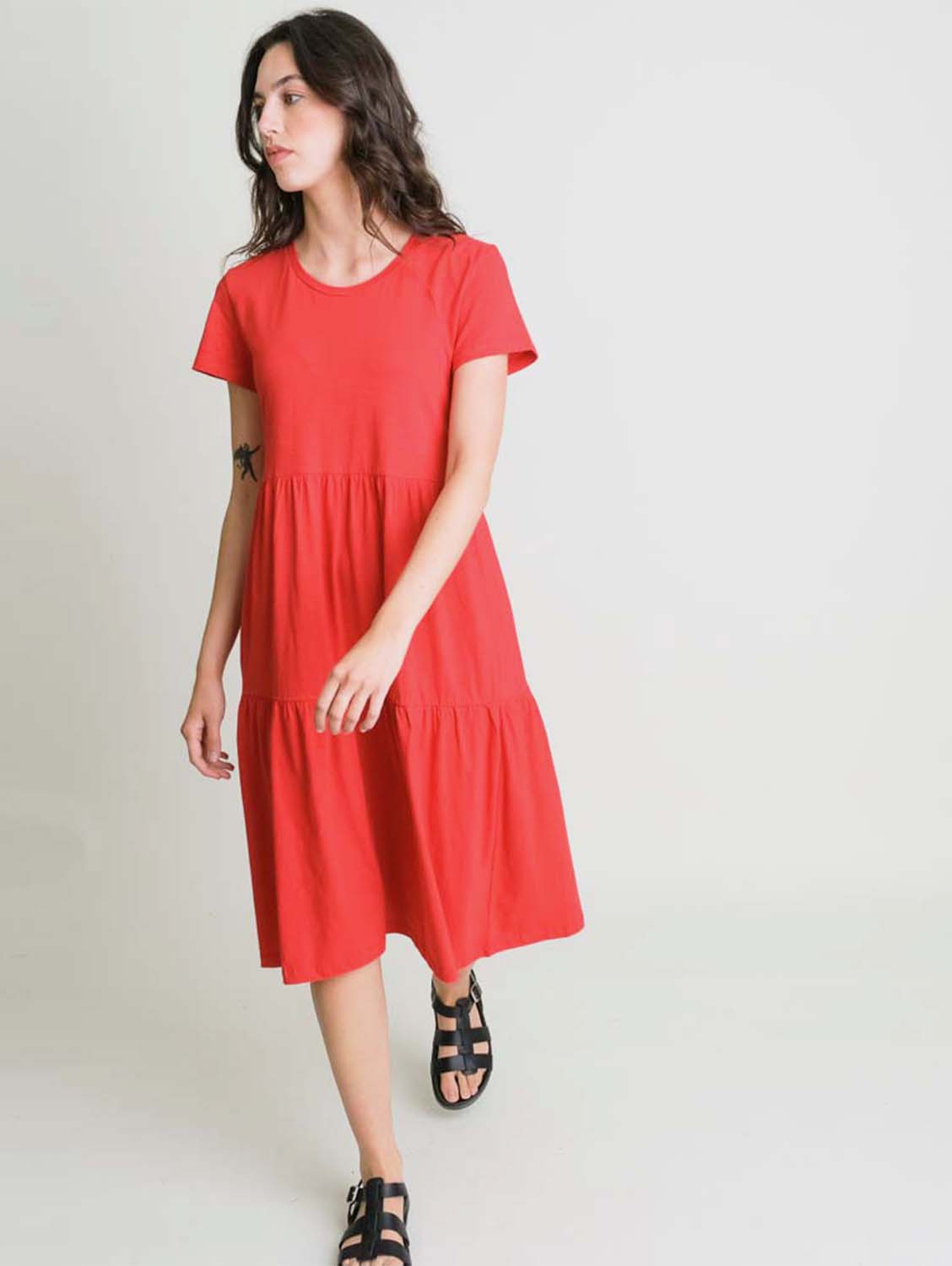BIBICO Maya Organic Jersey Dress XL / Red