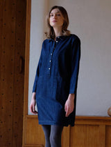 Immaculate Vegan - BIBICO Tara Cotton Short Shirt Dress | Dark Blue Denim XS / Heavy Denim