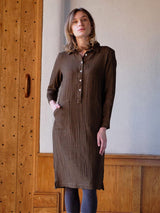 Immaculate Vegan - BIBICO Tara Cotton Shirt Dress | Khaki Check XS / Khaki Check