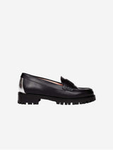 Immaculate Vegan - BIKKOU 4:00pm Conf Call Vegan Leather Loafers | Black & Silver UK3 / EU36 / US5