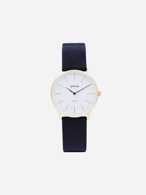 Votch Solar Classic Appleskin Vegan Leather Watch | Gold & Black