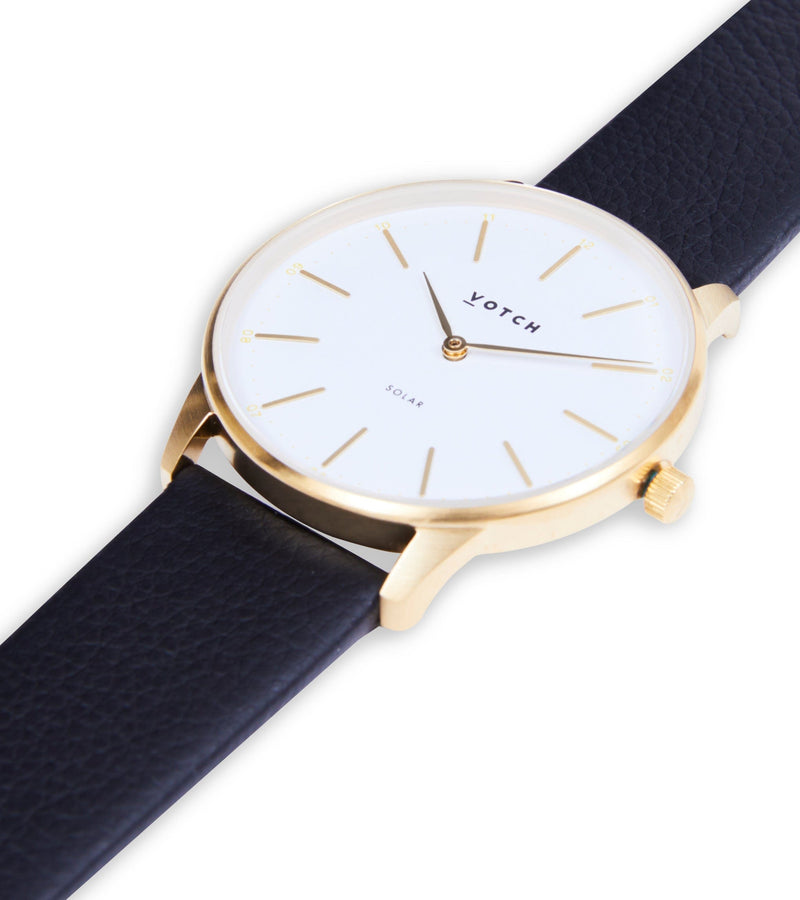 Votch Gold & Black Watch | Solar Classic