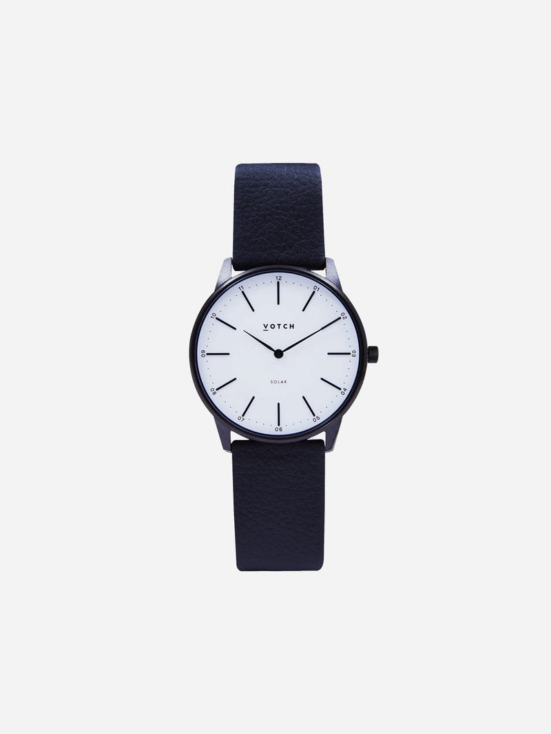 Votch Solar Classic Appleskin Vegan Leather Watch | Black