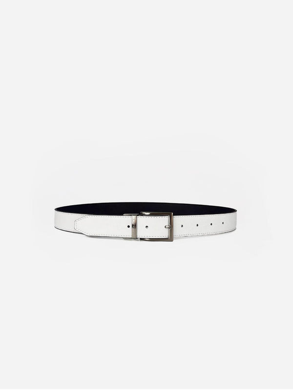 Canussa Reversible Vegan Leather Belt | White & Chocolate