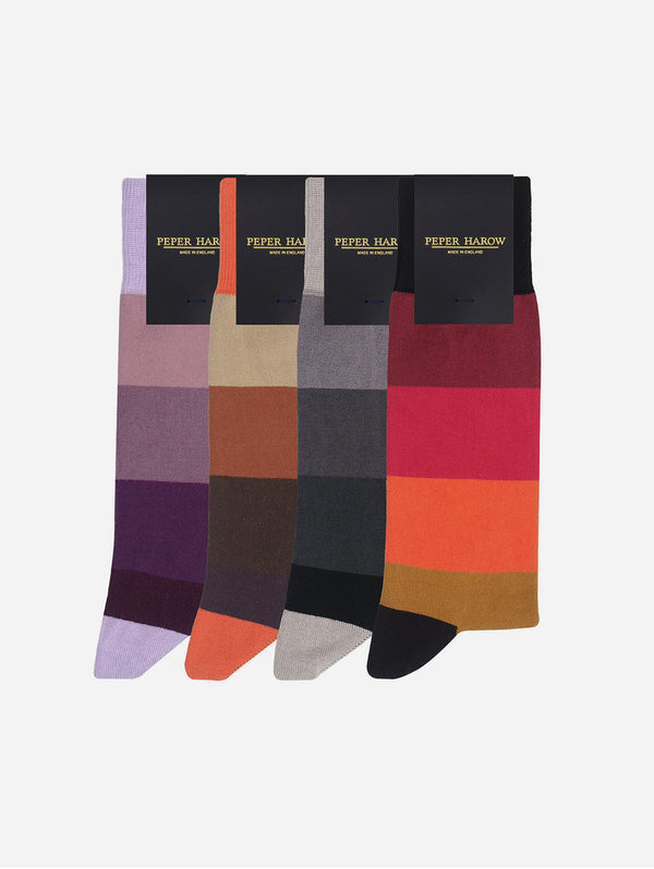 Block Stripe Men’s Supima Cotton Sock Bundle | Autumn