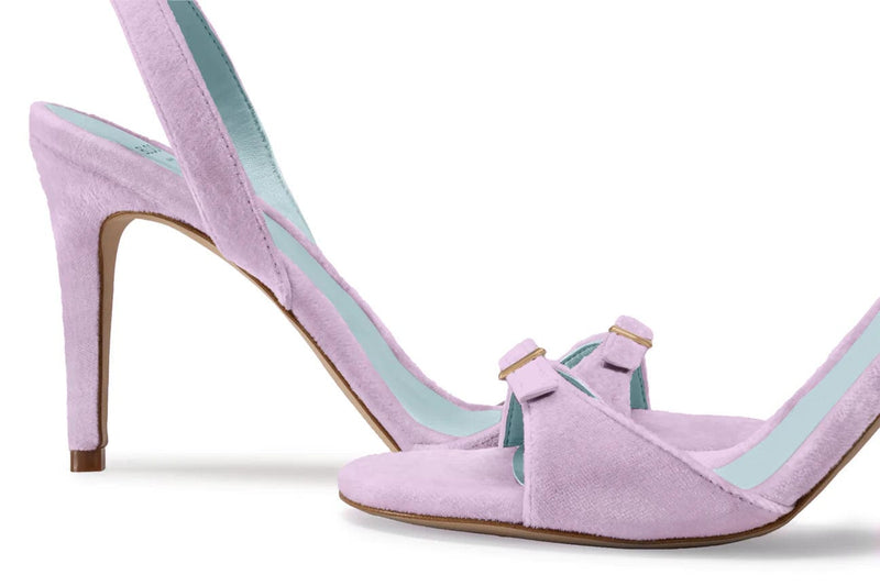 BLOOM Anna Vegan Velvet Heeled Sandals | Lilac