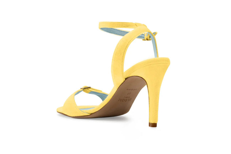 BLOOM Anna Vegan Velvet Heeled Sandals | Yellow