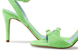 Immaculate Vegan - BLOOM Anna Vegan Velvet Heeled Snadals | Kiwi Green