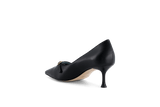 Immaculate Vegan - BLOOM Beryl Apple Leather Small Heel Pumps | Black