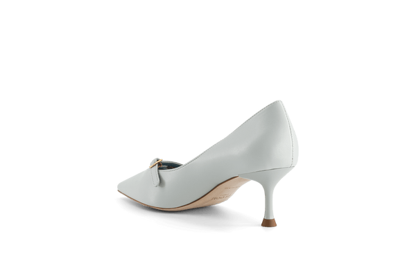 BLOOM Beryl Apple Leather Small Heel Pumps | Ice Blue