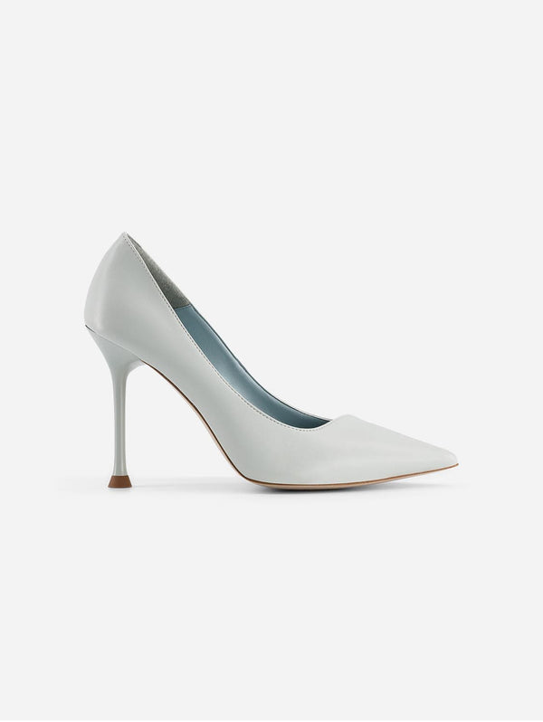 BLOOM Juliette Apple Leather Vegan Heeled Pumps | Ice Blue