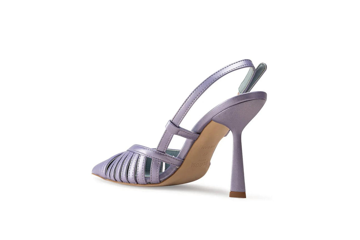 BLOOM Lila Vegan Apple Leather Slingback Heels Iridescent Violet