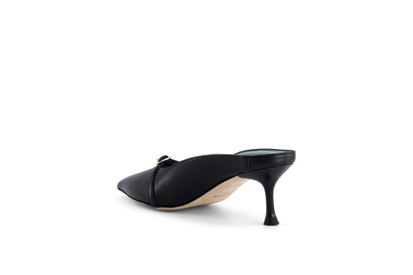 BLOOM Sixte Apple Leather Vegan Mules | Black