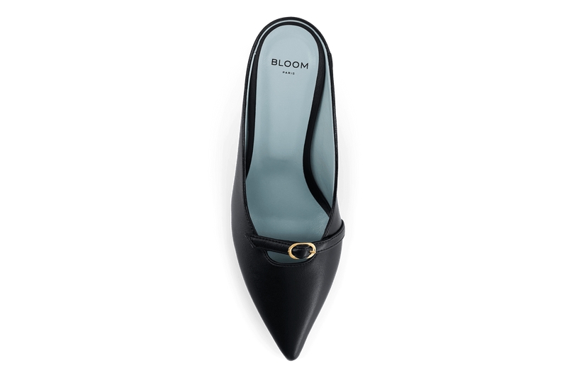 BLOOM Sixte Apple Leather Vegan Mules | Black