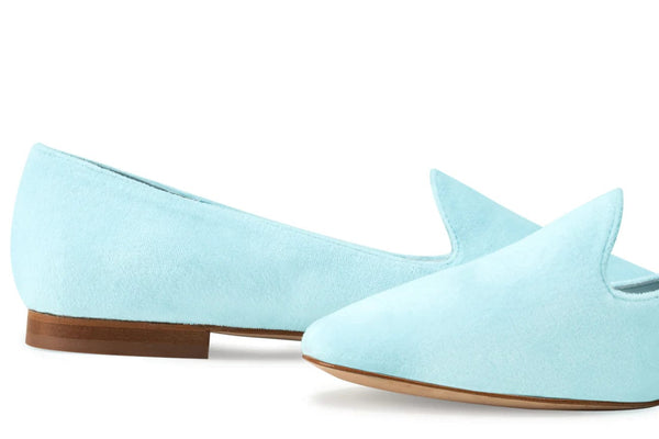 BLOOM Tara Vegan Velvet Slipper Pumps | Sky Blue