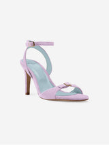 Immaculate Vegan - BLOOM Anna Vegan Velvet Heeled Sandals | Lilac UK3 / EU36 / US5