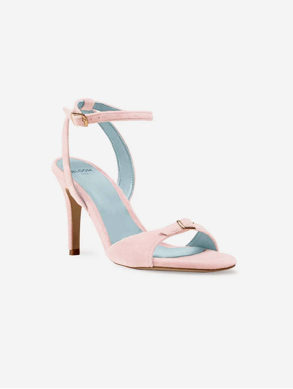 BLOOM Anna Vegan Velvet Heeled Sandals | Pink UK3 / EU36 / US5