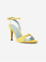 Immaculate Vegan - BLOOM Anna Vegan Velvet Heeled Sandals | Yellow UK3 / EU36 / US5