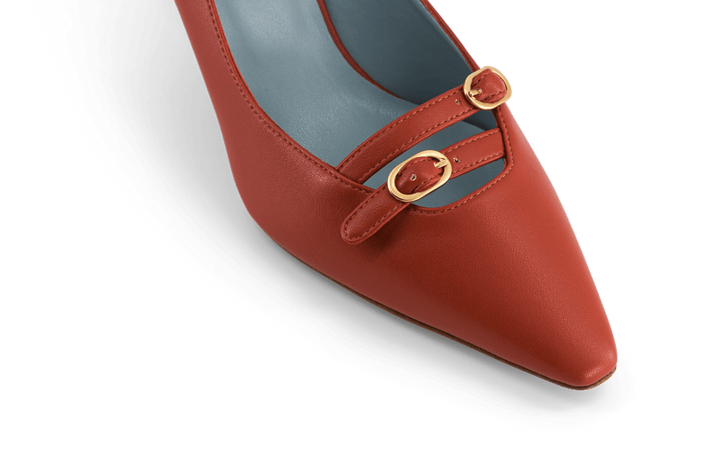 BLOOM Beryl Apple Leather Small Heel Pumps | Rust UK3 / EU36 / US5