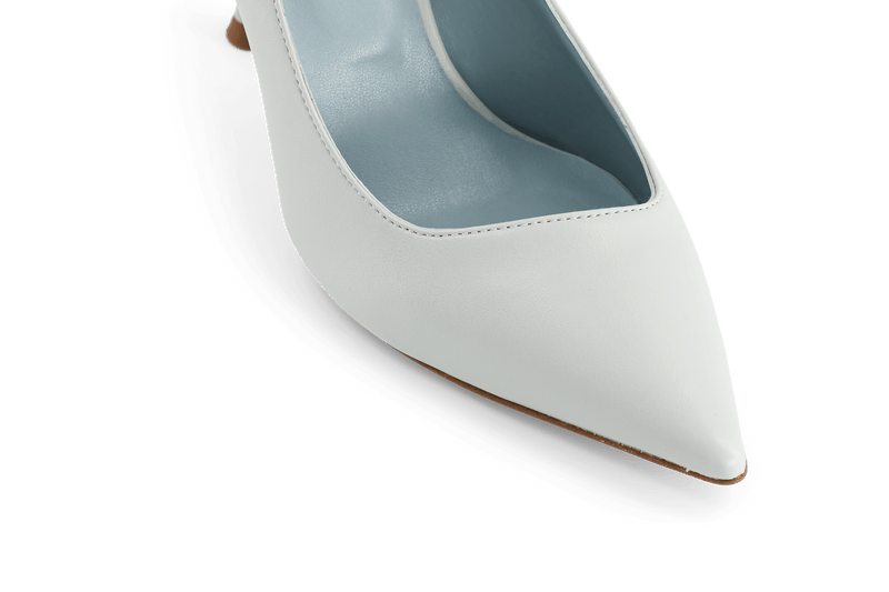 BLOOM Juliette Apple Leather Vegan Heeled Pumps | Ice Blue UK3 / EU36 / US5