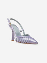 Immaculate Vegan - BLOOM Lila Vegan Apple Leather Slingback Heels | Iridescent Violet UK3 / EU36 / US5