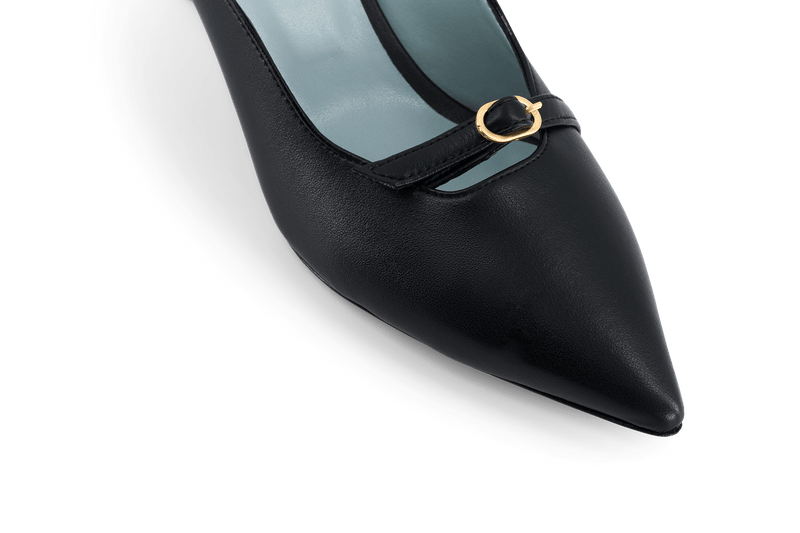 BLOOM Sixte Apple Leather Vegan Mules | Black UK3 / EU36 / US5