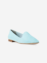 Immaculate Vegan - BLOOM Tara Vegan Velvet Slipper Pumps | Sky Blue UK3 / EU36 / US5