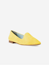 Immaculate Vegan - BLOOM Tara Vegan Velvet Slipper Pumps | Yellow UK3 / EU36 / US5