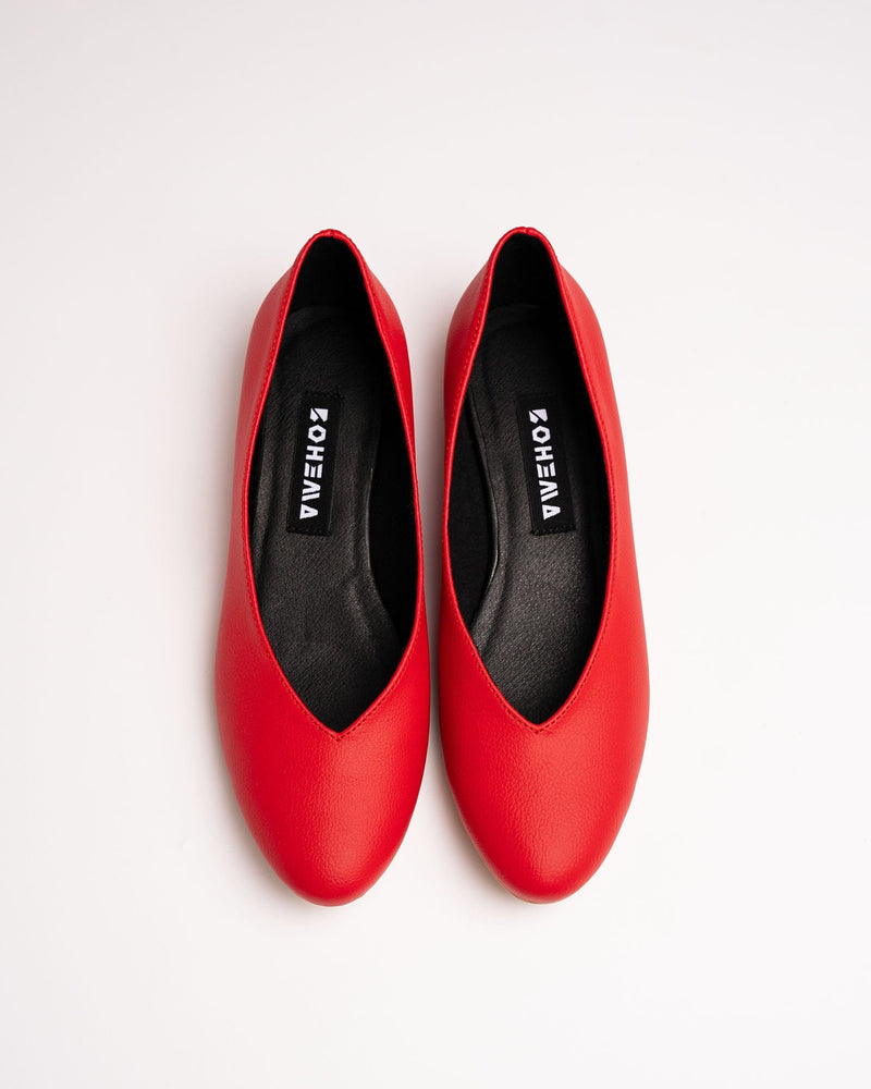 Bohema Pumps Red vegan ballerinas made of corn leather