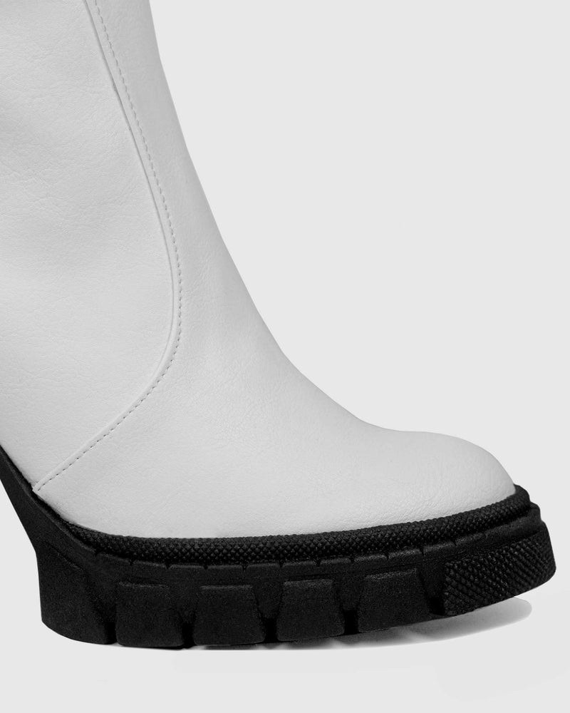Bohema Ritual Boots White Vegea leather ankle boots