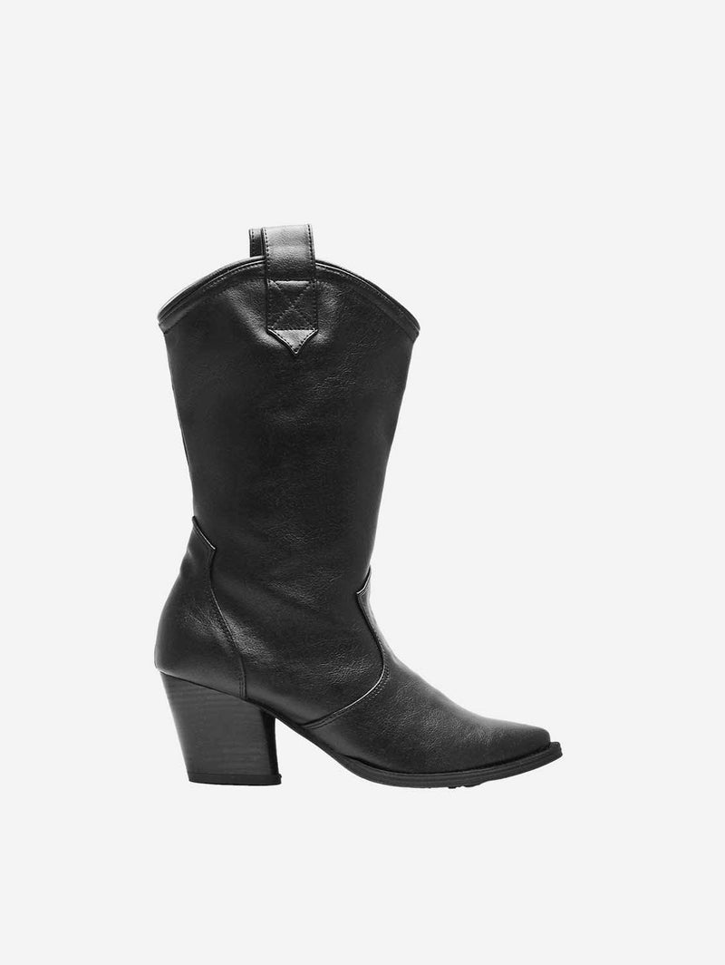 Bohema Sleeky Grape Leather Cowboy Vegan Boots | Black UK3 / EU36 / US5
