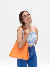 Immaculate Vegan - Canussa Totissimo Foldable Vegan Leather Tote Bag | Orange