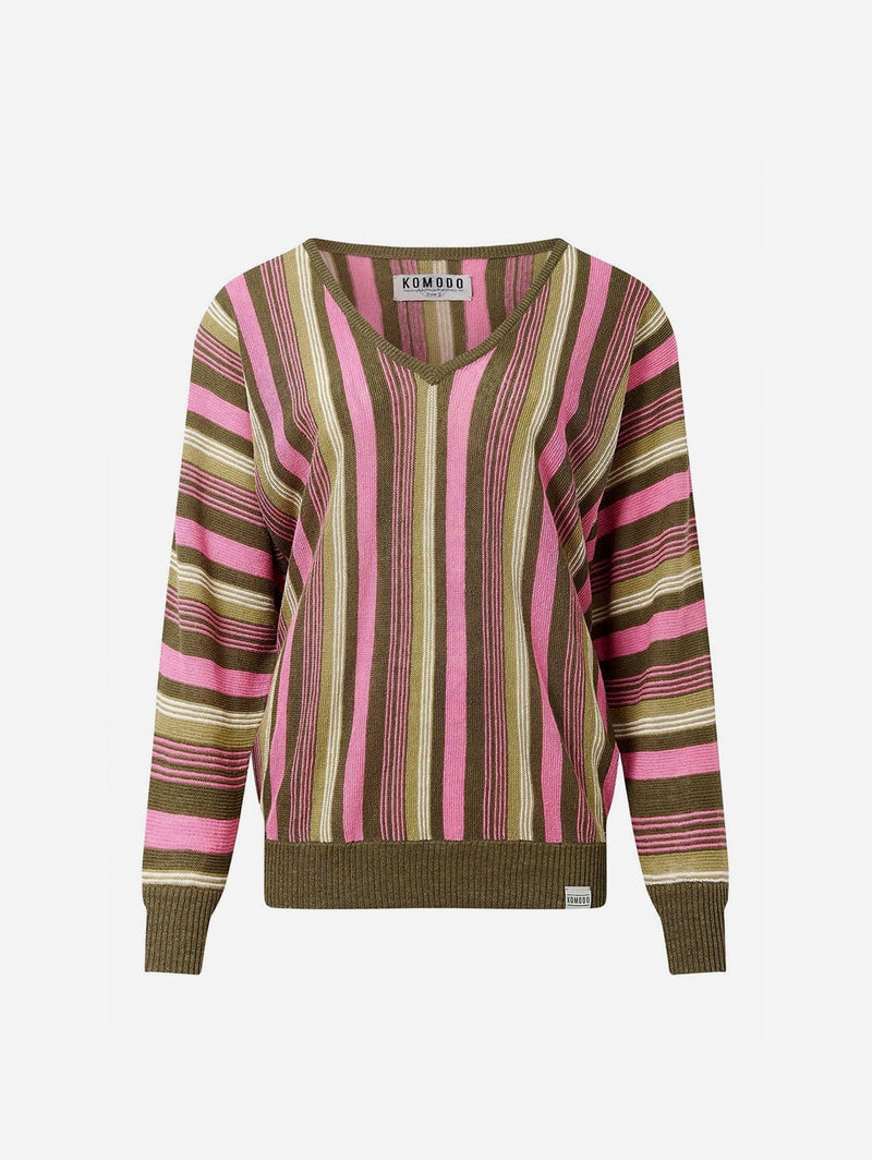 KOMODO Clover Women's Linen Jumper | Stripe
