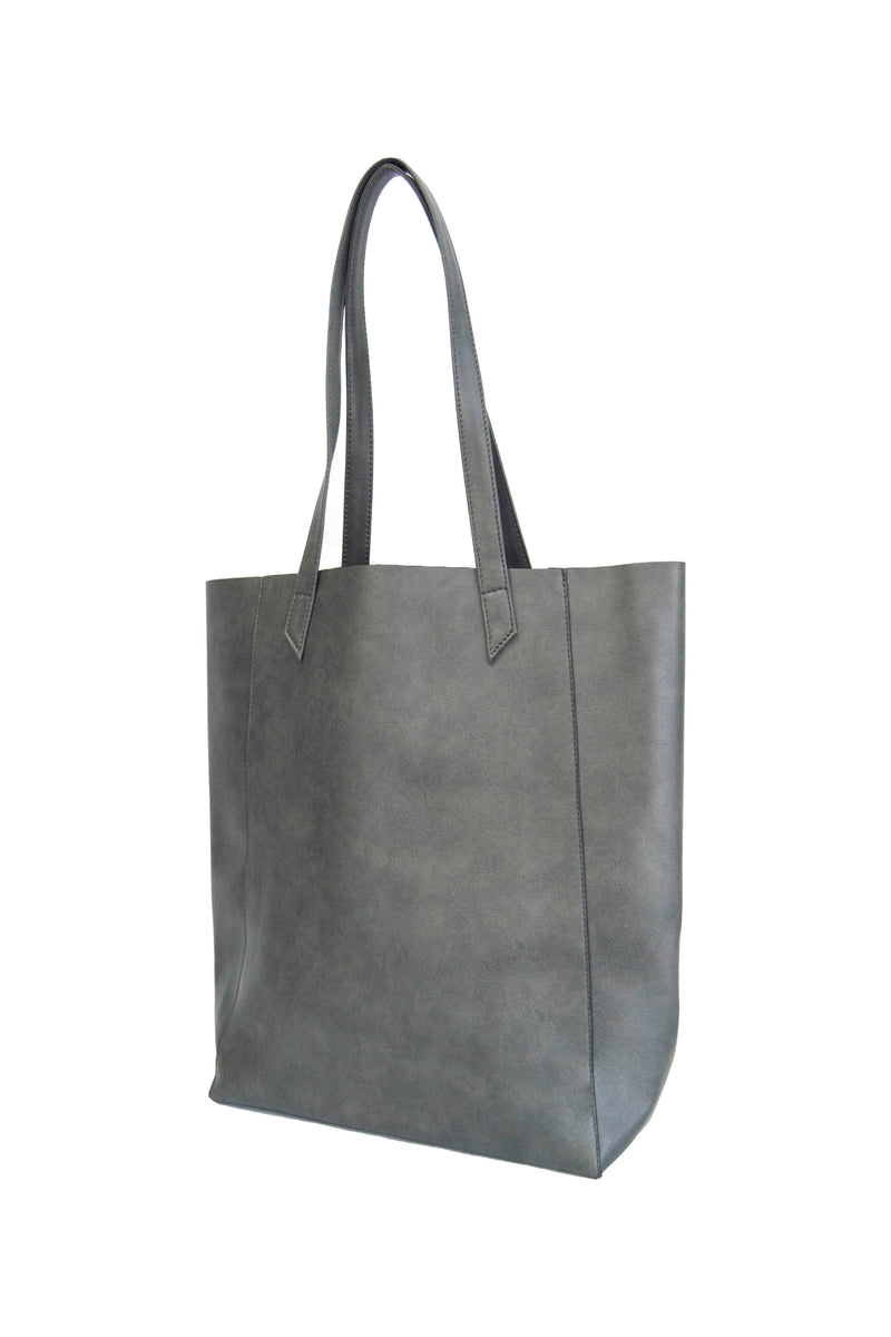 Canussa Basic Vegan Leather Everyday Tote Bag | Grey