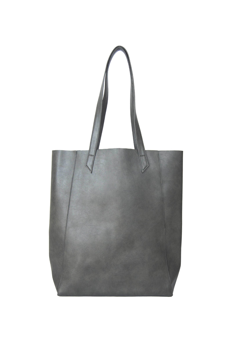 Canussa Basic Vegan Leather Everyday Tote Bag | Grey