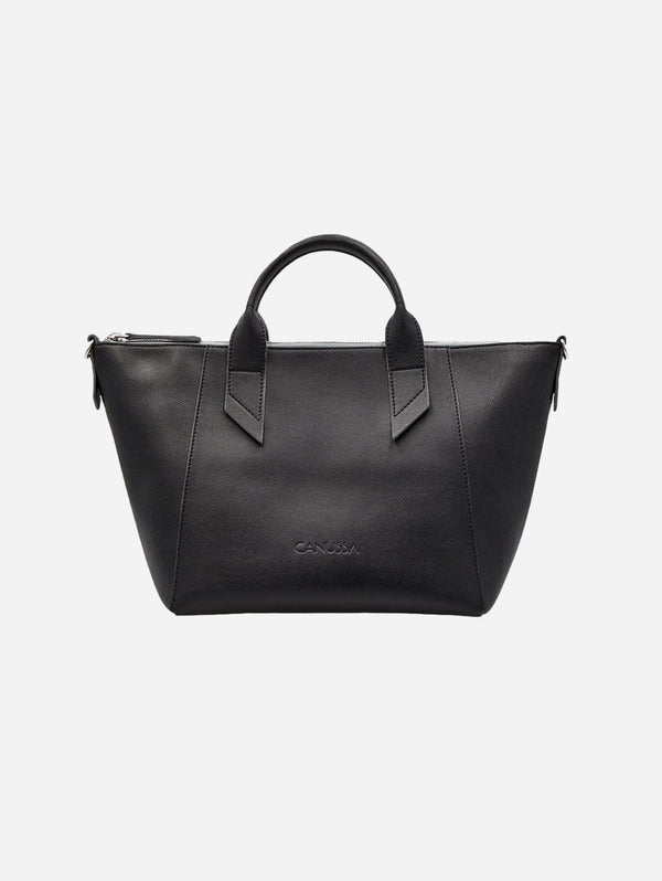 Canussa Trotto Vegan Leather Tote Bag | Black/Grey