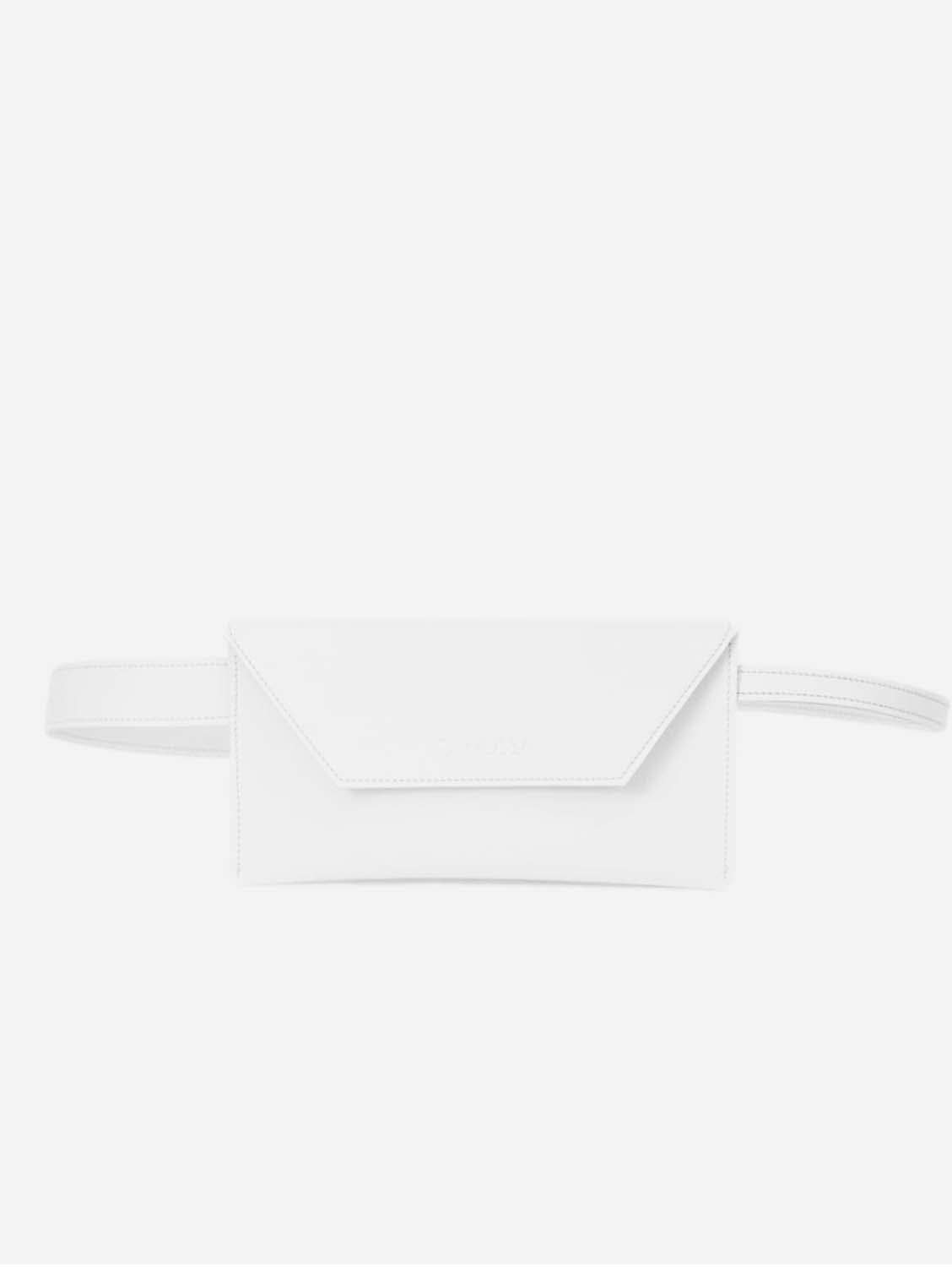 Canussa Unisex Cross Corn Leather Vegan Bum Bag | White