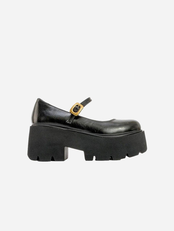 Prologue Shoes Linley Vegan Leather Platform Loafers | Black