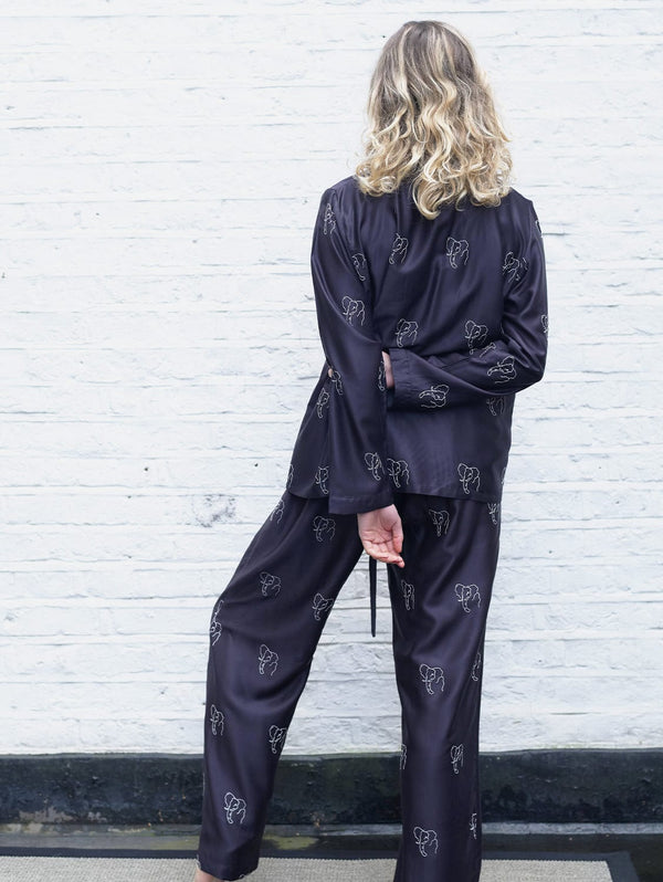 Charlotte Dunn Design Safari Edition Bamboo Vegan Silk Pyjama Set | Long UK8 / EU36 / US4