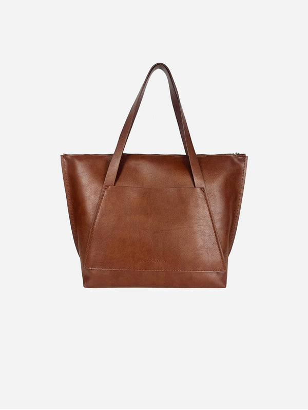 Canussa City Soft Shopper Vegan Leather Tote Bag |  Hazelnut