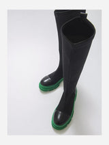 Immaculate Vegan - Prologue Shoes Bella Black & Green Scuba Boot (Women)
