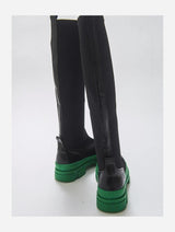 Immaculate Vegan - Prologue Shoes Bella Black & Green Scuba Boot (Women)
