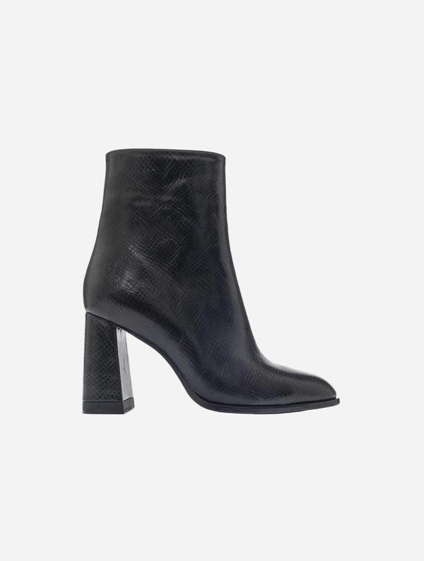 Prologue Shoes Jewel Black Pattern High Heel Boot (Women)