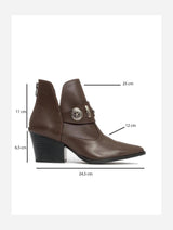 Immaculate Vegan - Prologue Shoes Kenda Brown Buckle Block Heel Boot (Women)