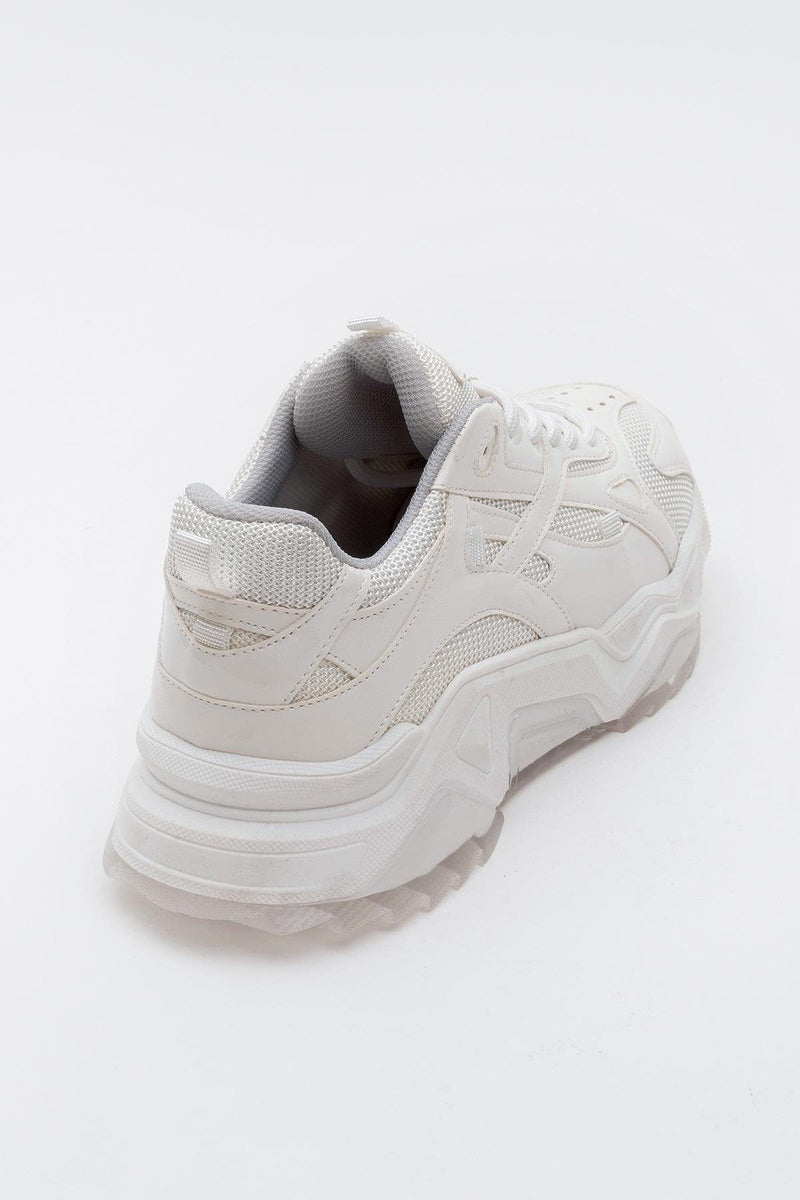 Prologue Shoes Loretta Vegan Leather Platform Sneakers | White