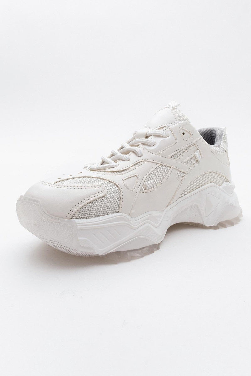 Prologue Shoes Loretta Vegan Leather Platform Sneakers | White