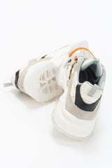 Immaculate Vegan - Prologue Shoes Loretta Vegan Leather Platform Sneakers | White & Orange