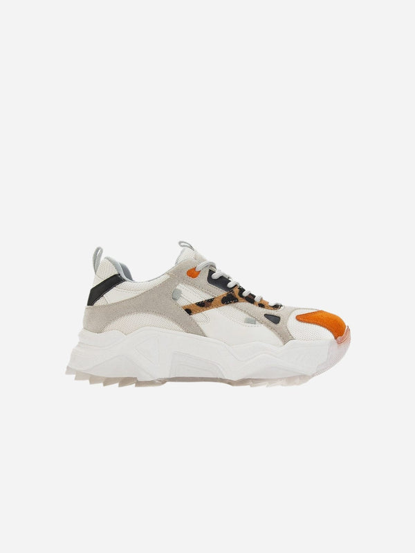 Prologue Shoes Loretta Vegan Leather Platform Sneakers | White & Orange UK3 / EU36 / US5.5 / White